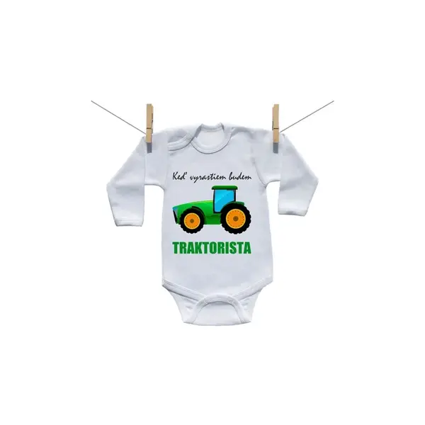 Boodyy Body s dlhým rukávom Keď vyrastiem budem traktorista 56 (0-2 mesiace)