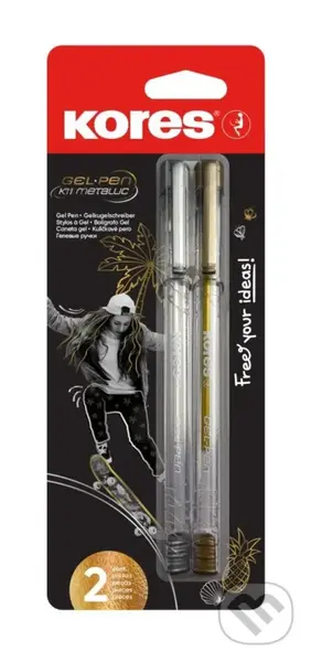 Kores kuličkové gelové pero K11 Pen Metallic, šíře M-1 mm - zlatá a stříbrná