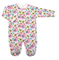 Dojčenský overal zapínanie uprostred, Plameniak - biela/ružová, veľ. 86