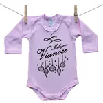 Boodyy Ružové Body s dlhým rukávom Milujem Vianoce 74 (6-9 mesiacov)