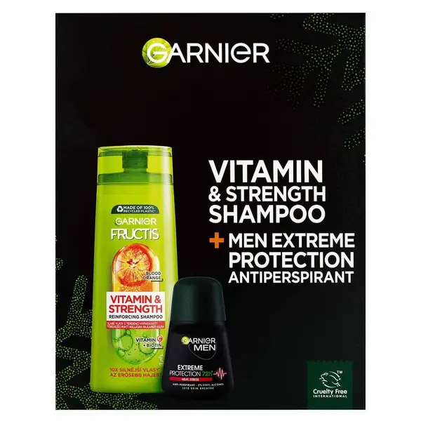 GARNIER Fructis Vitamin&Strength šampon + Men antiperspirant set Vánoční balíček 2025