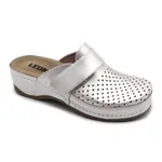 Leon 2022 Dámska zdravotná celokožená obuv - Klinový opätok 37 - 24cm, perla, 5,0 cm