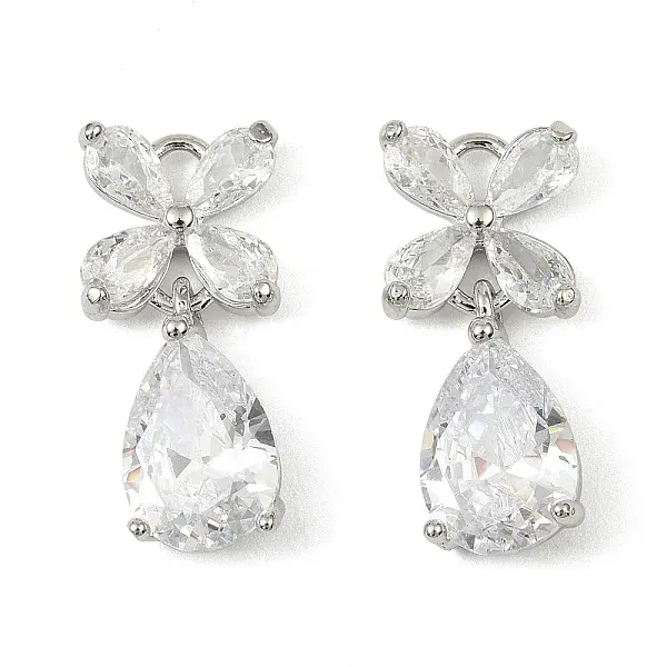 Brass Micro Pave Cubic Zirconia Pendants