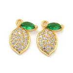 Brass Micro Pave Cubic Zirconia Pendants