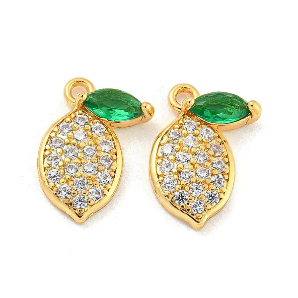Brass Micro Pave Cubic Zirconia Pendants
