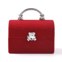 Lady Bag with Bear Shape Velvet Jewelry Boxes