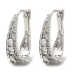 Teardrop Rack Plating Brass Micro Pave Cubic Zirconia Hoop Earrings