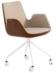 Otočná židle na kolečkách artos - hnědá/béžová
