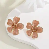 Flower Alloy Enamel Stud Earrings