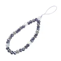 Rondelle Glass & Polymer Clay Rhinestone Beads Phone Hand Strap Chains