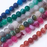 Natural Grade A Striped Agate/Banded Agate Beads Strands