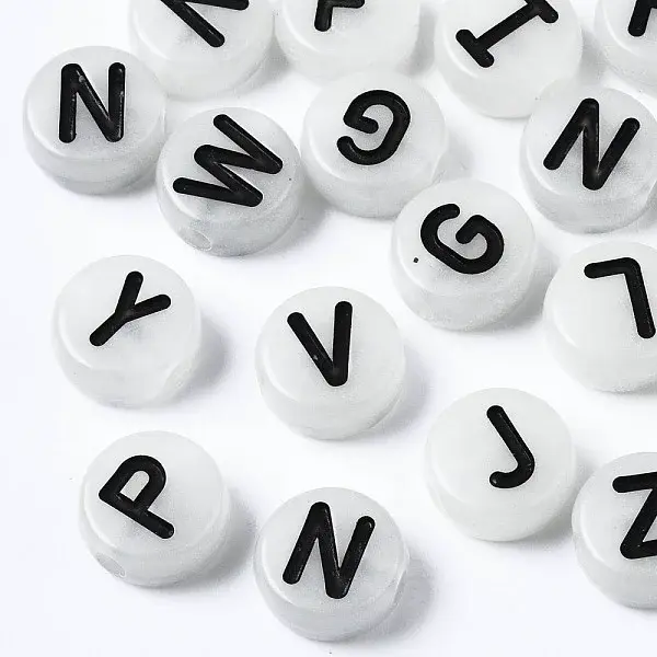 Luminous White Smoke Acrylic Beads