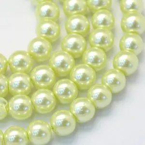 Baking Painted Glass Pearl Round Bead Strands