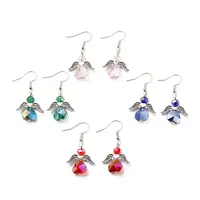 Electroplate Glass Dangle Earrings