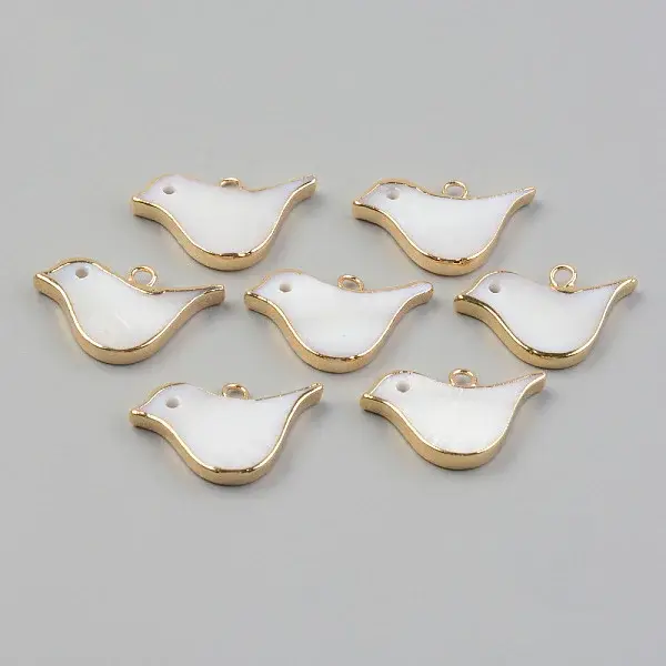 Electroplate Natural Freshwater Shell Pendants