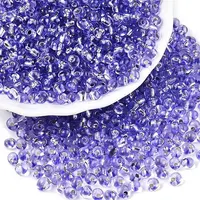 6/0 Baking Paint Transparent Fringe Glass Seed Beads