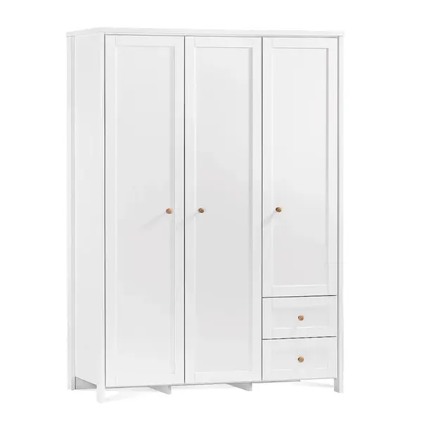 Třídveřová kombinovaná šatní skříň paxton - bílá