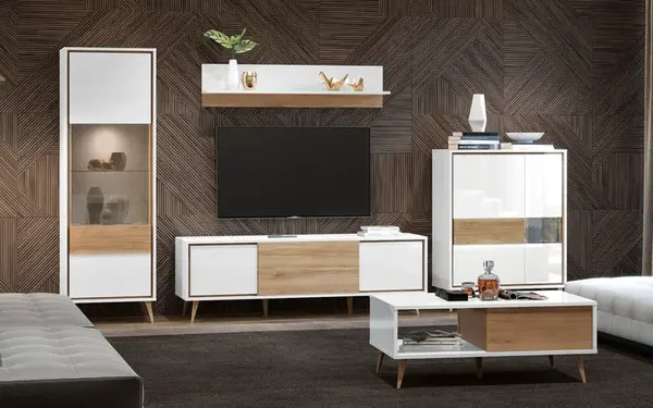 Obývací pokoj stephano - bílá/ořech pacific