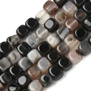 Natural Dragon Veins Agate Beads Strands