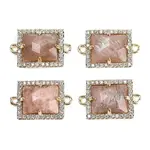 Natural Sunstone Faceted Rectangle Links