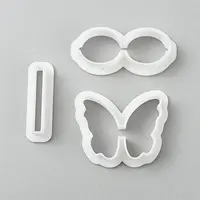 3Pcs Plastic Clay Pressed Molds