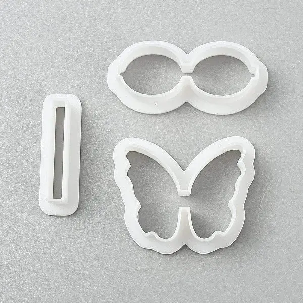 3Pcs Plastic Clay Pressed Molds