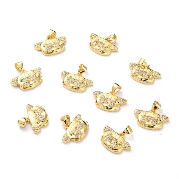 Brass Micro Pave Cubic Zirconia Pendants