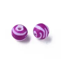 Opaque Striped Acrylic Beads