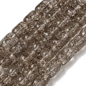 Transparent Crackle Glass Beads Strands