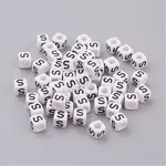 Acrylic Horizontal Hole Letter Beads