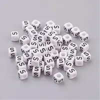 Acrylic Horizontal Hole Letter Beads