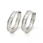 Clear Cubic Zirconia Hinged Hoop Earrings