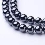 8MM Black AAA Grade Round Non-Magnetic Synthetic Hematite Beads Strands