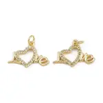 Brass Micro Pave Clear Cubic Zirconia Pendants