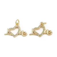 Brass Micro Pave Clear Cubic Zirconia Pendants