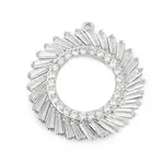 Brass Micro Pave Cubic Zirconia with Glass Pendants