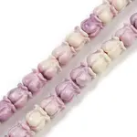 Synthetic Coral Dyed Carved Beads Strands