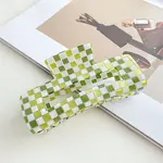 Checkered Cellulose Acetate Large Claw Hair Clips