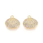 Brass Micro Pave Clear Cubic Zirconia Pendants