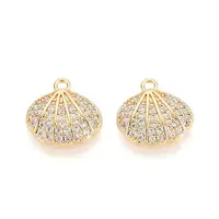 Brass Micro Pave Clear Cubic Zirconia Pendants