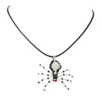 Braided Glass Seed Bead Spider Pendant Necklaces