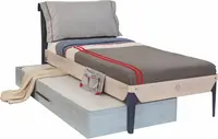 Studentská postel 100x200cm s přistýlkou lincoln - dub/dub modrá/tmavě