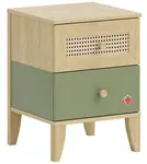 Noční stolek habitat - dub/zelená