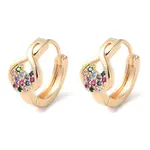 Rack Plating Brass Micro Pave Colorful Cubic Zirconia Hoop Earrings for Women