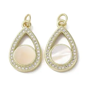 Brass Micro Pave Cubic Zirconia Pendants