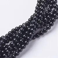 Natural Black Onyx Round Beads Strands