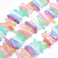 Electroplated Natural Quartz Crystal Beads Strands