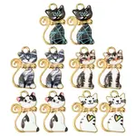 10Pcs Alloy Enamel Pendants