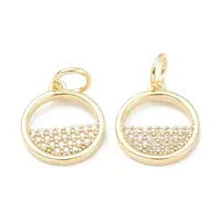 Brass Micro Pave Clear Cubic Zirconia Charms