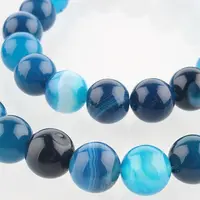 Natural Striped Agate/Banded Agate Round Bead Strands